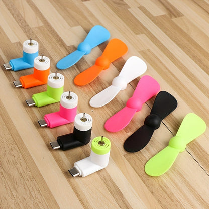 Mini tragbare Telefonventilatoren – Typ-C-Anschluss mit verstellbarem Winkel