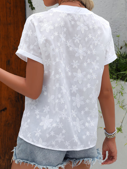 Damen Lockere Sommerbluse - Blumenmuster und Fledermausärmel