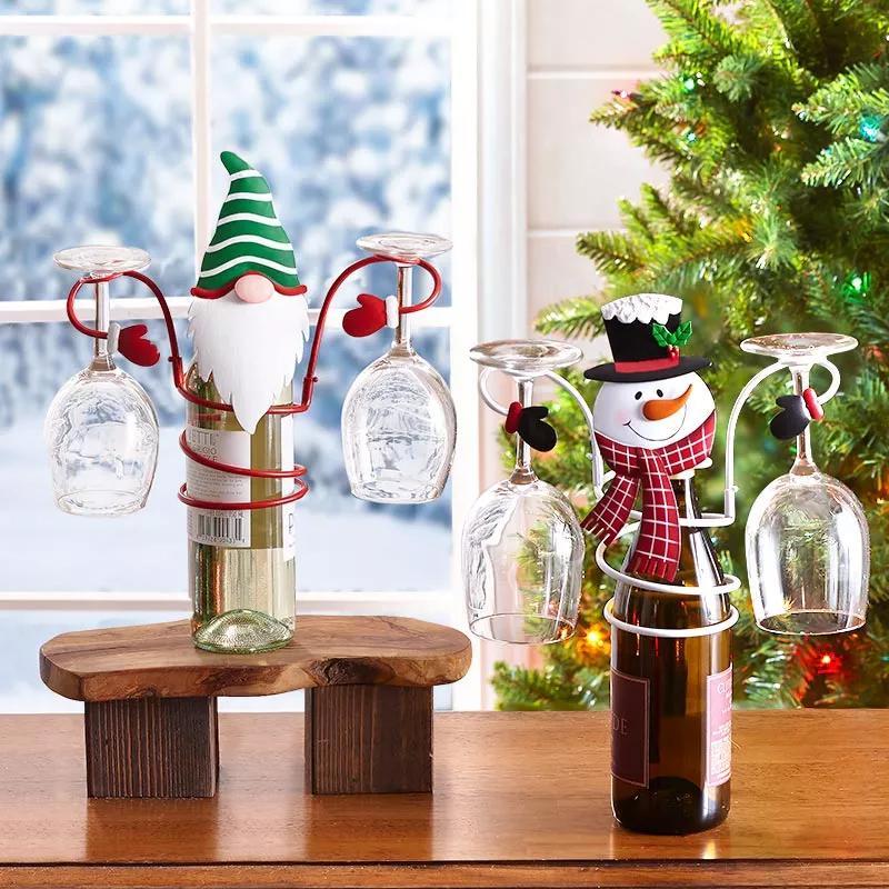 Festlicher Flaschenhalter mit Glashalterung - Weihnachtsstimmung für Ihr Zuhause