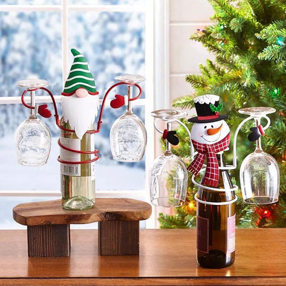 Festlicher Flaschenhalter mit Glashalterung - Weihnachtsstimmung für Ihr Zuhause