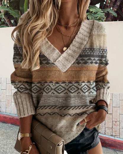 Lina V-Ausschnitt Pullover - Für einen Warmen und Stilvollen Look