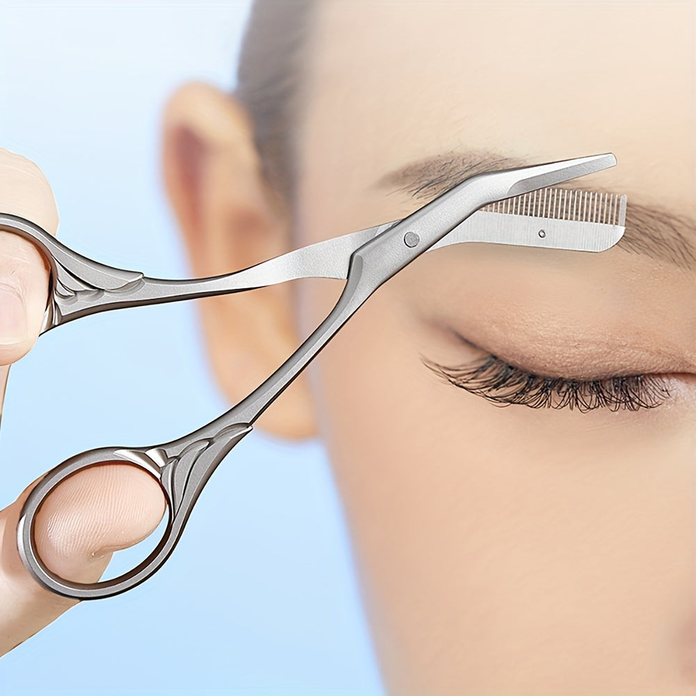 Präzisions Augenbrauenschere mit Kamm – Hygienisch und Effektiv