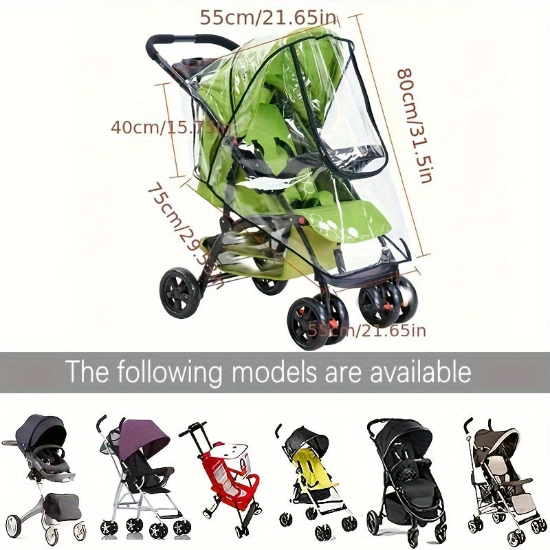 Transparente Regenhülle für den Kinderwagen – Für Wetterfeste Schutz