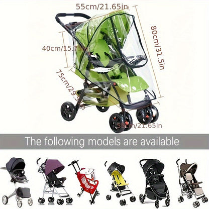 Transparente Regenhülle für den Kinderwagen – Für Wetterfeste Schutz