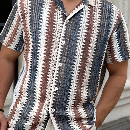 Herren Sommer Casual Kurzarmshirt – Gewebter Stoff für einen Frischen Look