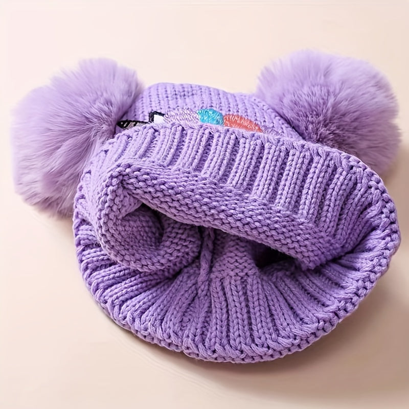 Lila Einhornmütze für Kinder - Gemütlich und Warm mit Pompons
