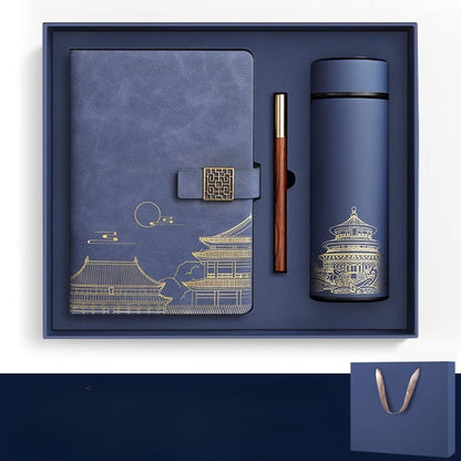 Exklusives Geschenkset Verbotene Stadt – Notizbuch, Thermosflasche und Stift in Luxusbox