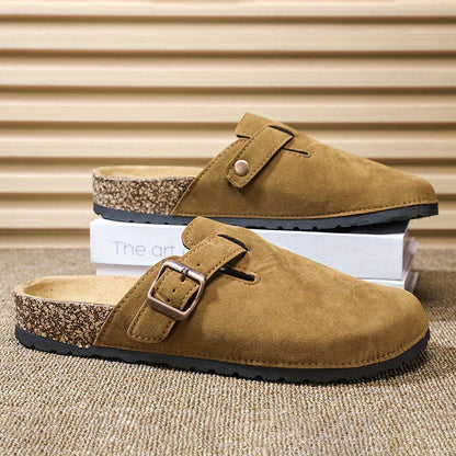 Unisex Slip-On Kunstsuede Mules – Leicht und Komfortabel mit Korksohle
