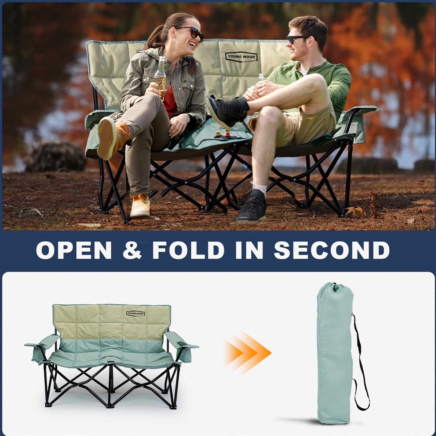 CampEase Loveseat Campingstuhl – Luxus Sitzkomfort für Zwei