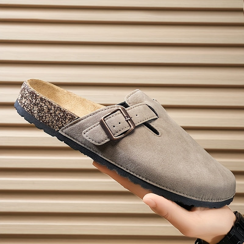 Unisex Slip-On Kunstsuede Mules – Leicht und Komfortabel mit Korksohle