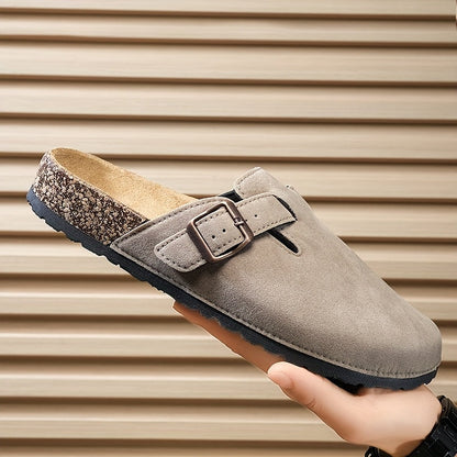Unisex Slip-On Kunstsuede Mules – Leicht und Komfortabel mit Korksohle