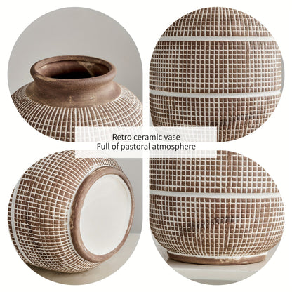 Rustikale Geometrische Vase – Natürliche Atmosphäre für dein Interieur
