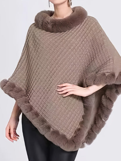 Luxus Dicke Strickrollkragen für Damen - Mit Fake-Overlock und Chic Pullover Cape für den Winter