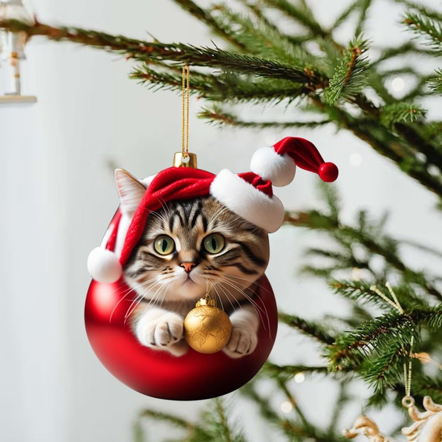 Weihnachts-Katzen-Ornament – Niedliche festliche Baumdekoration