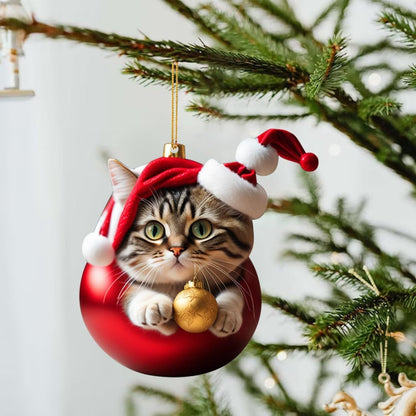 Weihnachts-Katzen-Ornament – Niedliche festliche Baumdekoration