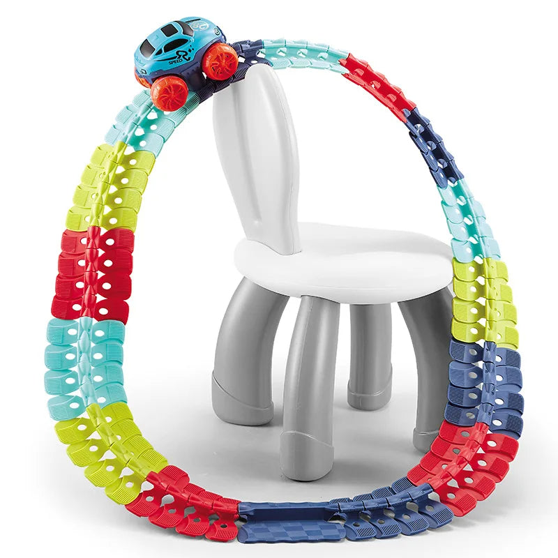 Bunte flexible Rennbahn – Spaß und Kreativität