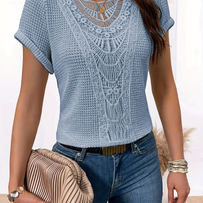 Damen Casual T-Shirt mit Spitze - Komfort und Eleganz
