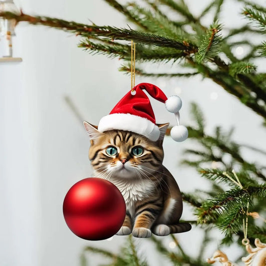 Weihnachts-Katzen-Ornament – Niedliche festliche Baumdekoration