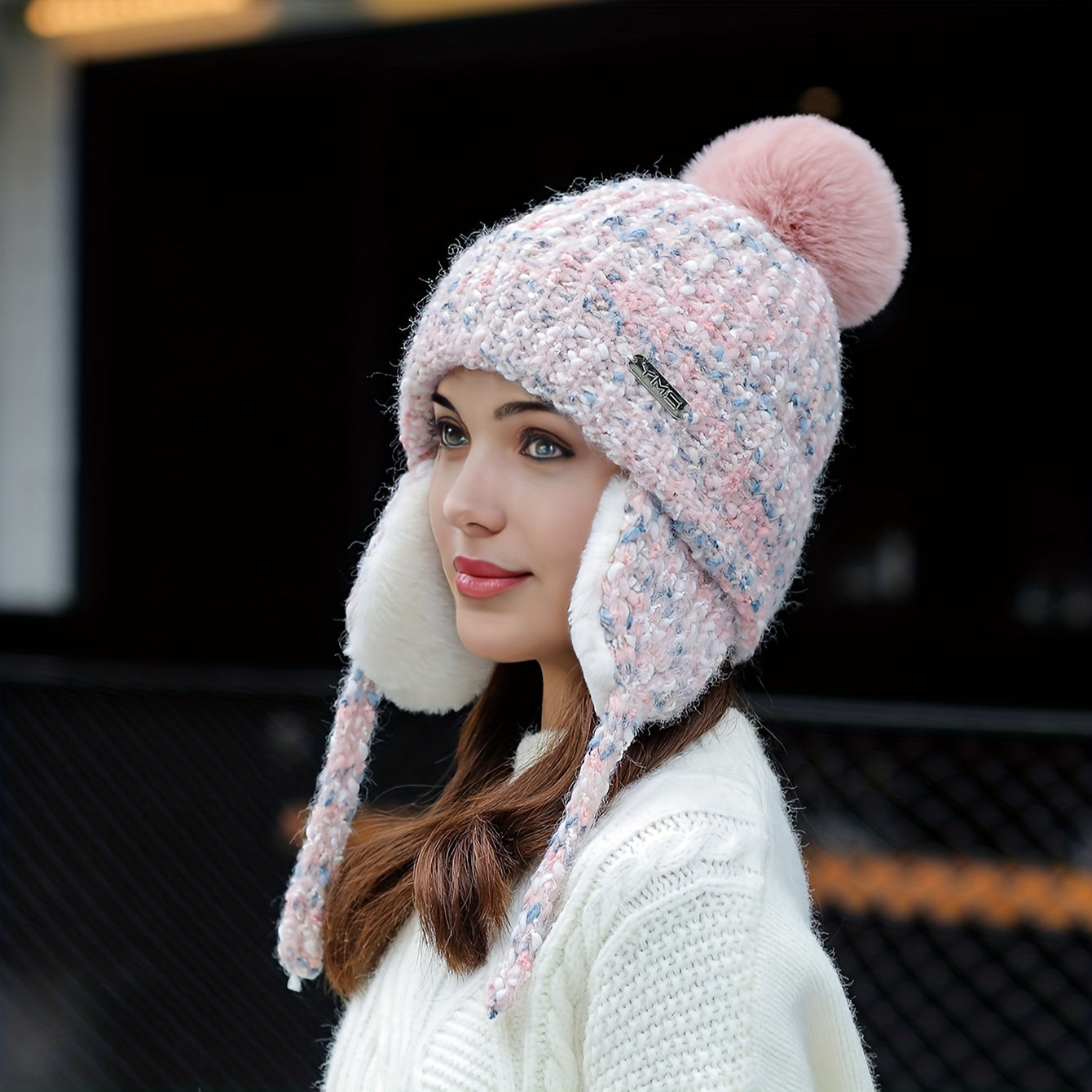 Olivia Warme Wintermütze – Strickmütze mit Fleece und Ohrenklappen