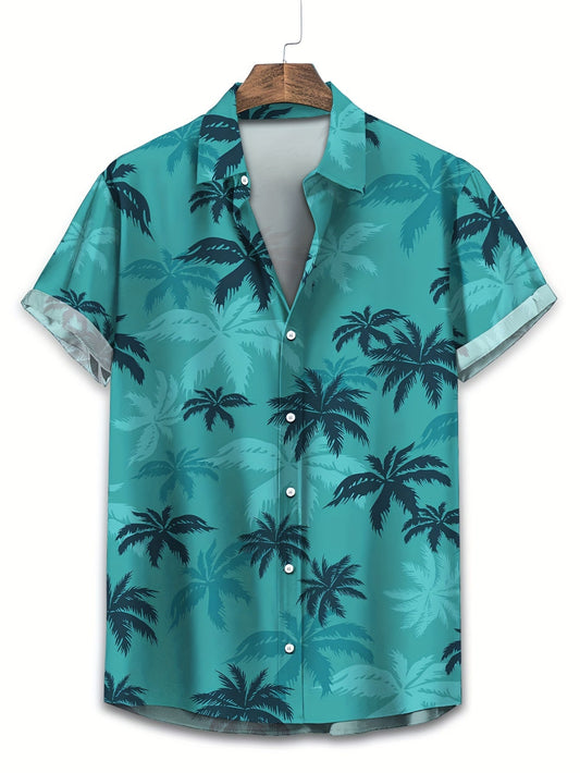 Herren Hemd mit Palmenprint – Lässiger & Atmungsaktiver Sommerstil