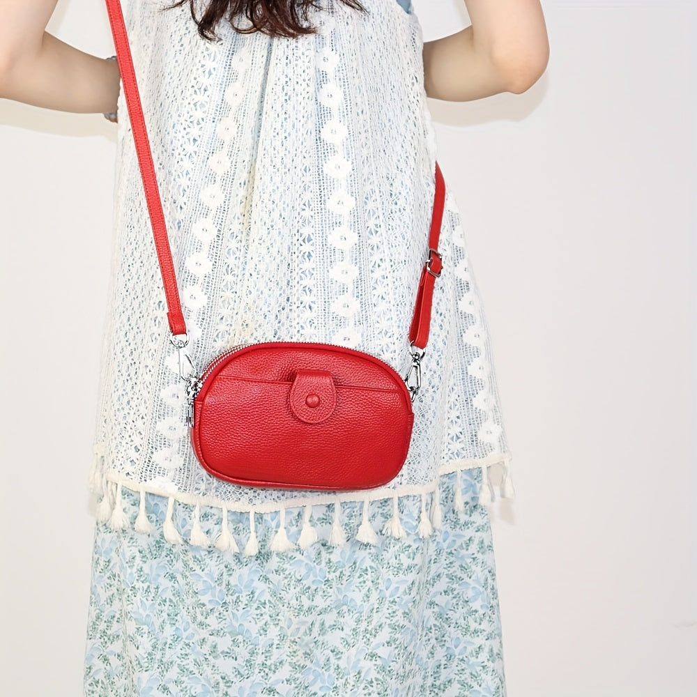 Große Kapazität Vintage Crossbody Tasche – Echtleder mit mehreren Fächern