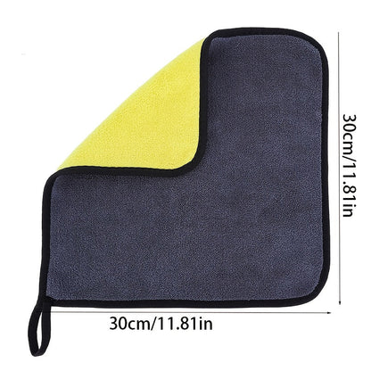 Doppelseitiges Coral-Fleece Auto-Waschhandtuch – Weich und Absorbierend für Glanz