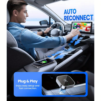 2-in-1 Drahtloser CarPlay & Android Auto Adapter – Plug & Play Schnell Verbunden