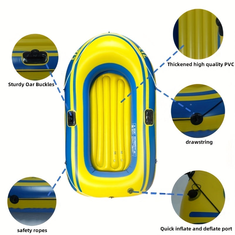 Aufblasbares Angelboot-Set – Leichtes 2-Personen PVC-Boot mit Paddeln