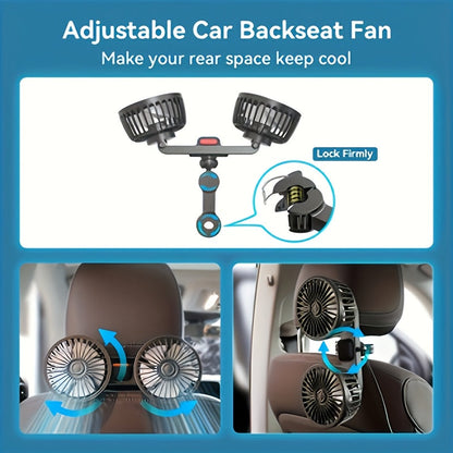 Tragfan Dual Car Fan – 5-Blatt 360° Rotierend Ultra-Leise