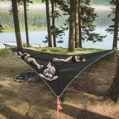 Outdoor Mehrpersonen-Hängematte mit 3-Punkt-System – Geräumig und Komfortabel