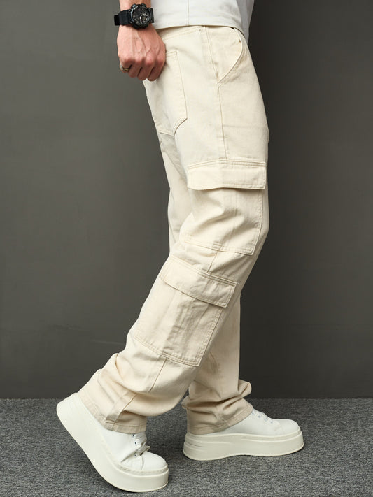 Lässige Beige Denim Jeans – Praktisch und Bequem für Jeden Tag