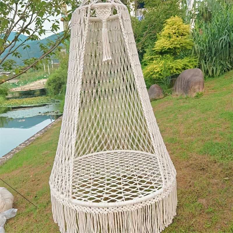 BohoSwing Handgewebter Hängesessel – Entspannte Bohemian-Vibes