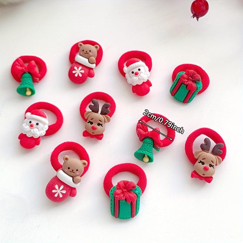 Festliches Weihnachts-Haarband Set für Kinder – 10 Stück für Märchenhafte Stylings