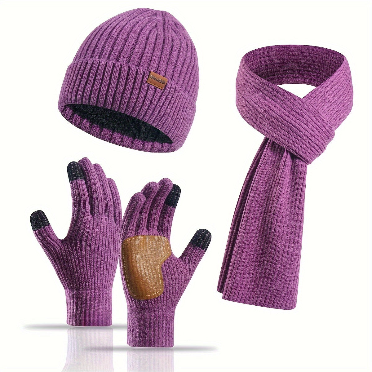 Fröhliches Winterset – Mütze, Schal und Handschuhe für Paare