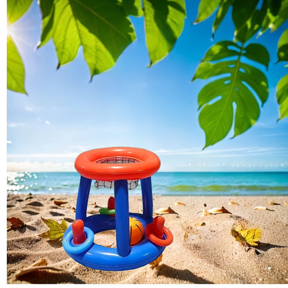 Aufblasbares Pool-Basketballset – Mit Korb, Ball und Ringen