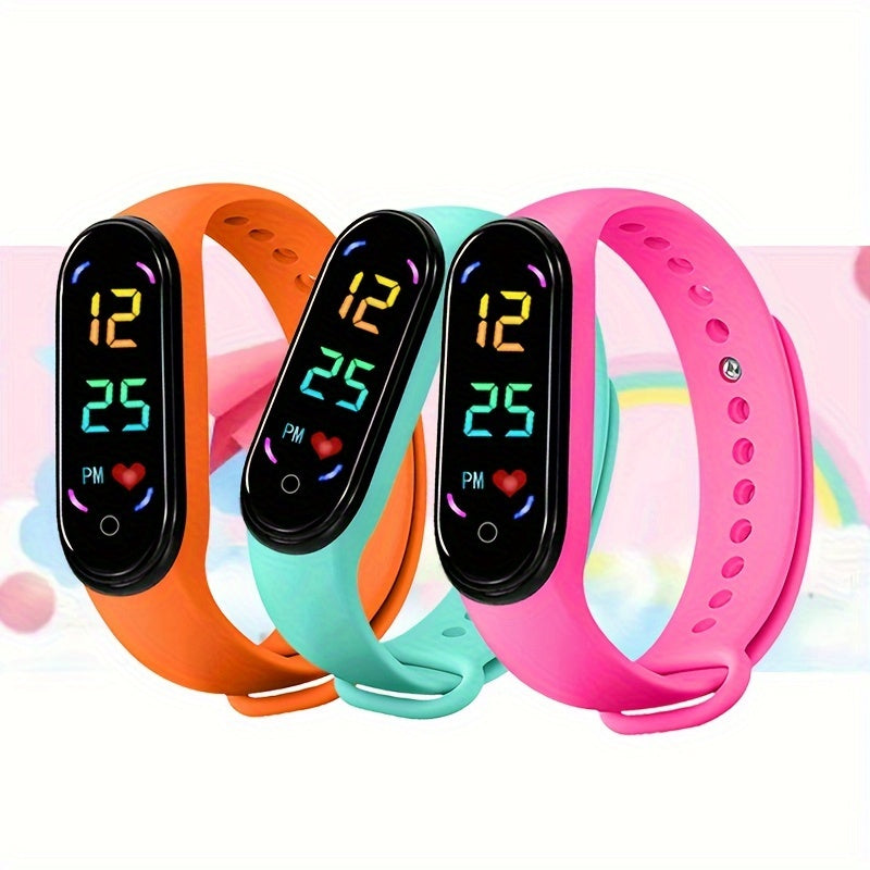 Lichtende Kinderuhr - Buntes LED-Display und Sportliches Design