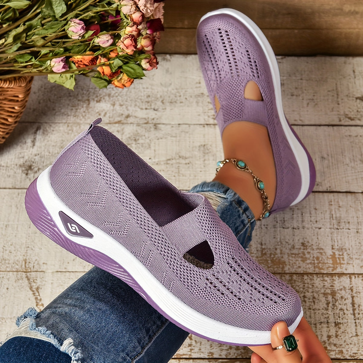 Lässige, atmungsaktive Slip-on-Sneakers
