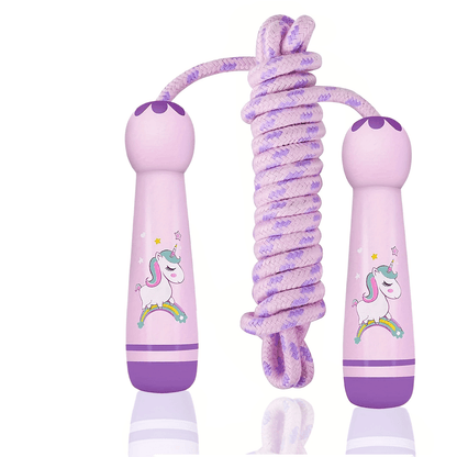 Unicorn Springseil - Gemütliches Springseil für Kinder mit Holzgriffen