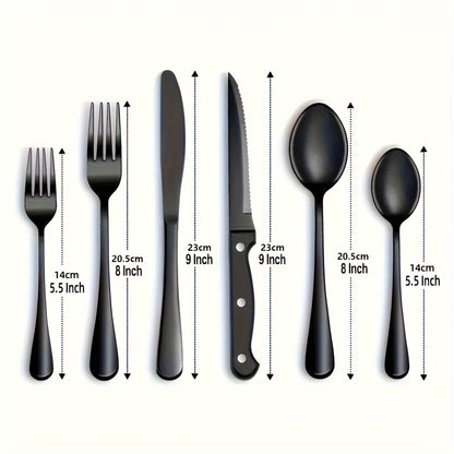 Schwarzes Edelstahl Besteckset – Modernes Design mit Hochwertiger Verarbeitung