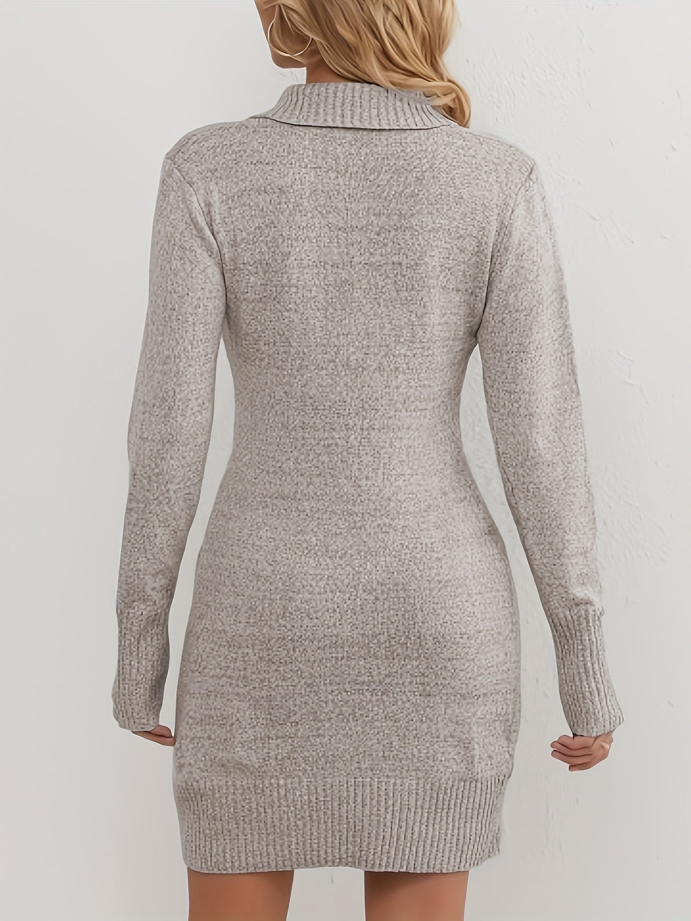 Lena Knöpfen Pullover Kleid - Elegant und Bequem für den Herbst und Winter