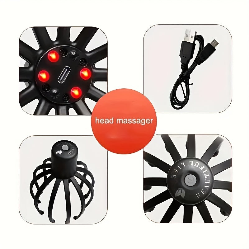 Elektrische Octopus Kopfhautmassager – USB Aufladbar und Kompakt