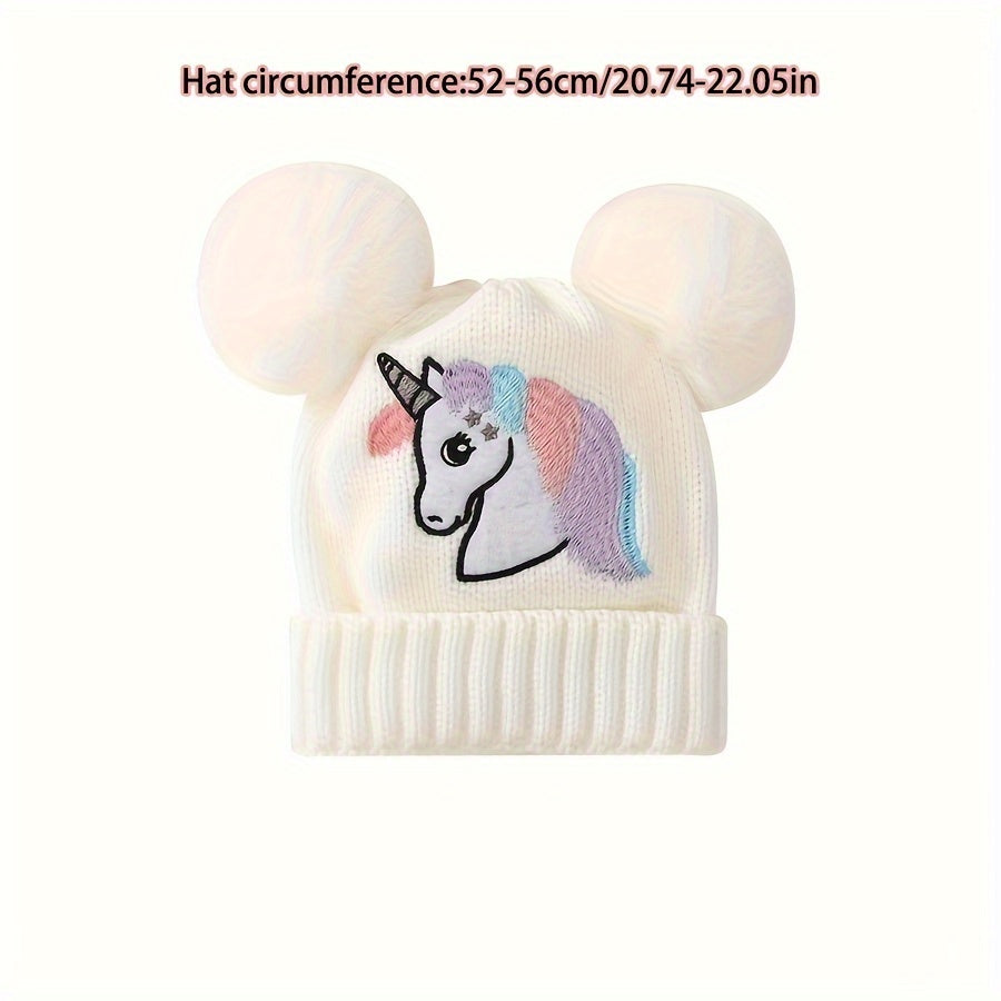 Lila Einhornmütze für Kinder - Gemütlich und Warm mit Pompons