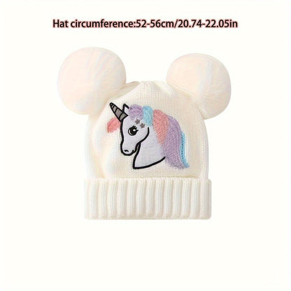 Lila Einhornmütze für Kinder - Gemütlich und Warm mit Pompons