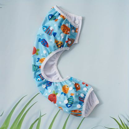 Verstellbare waschbare Schwimmwindel für Babys – Auslaufsicher mit Fischdruck