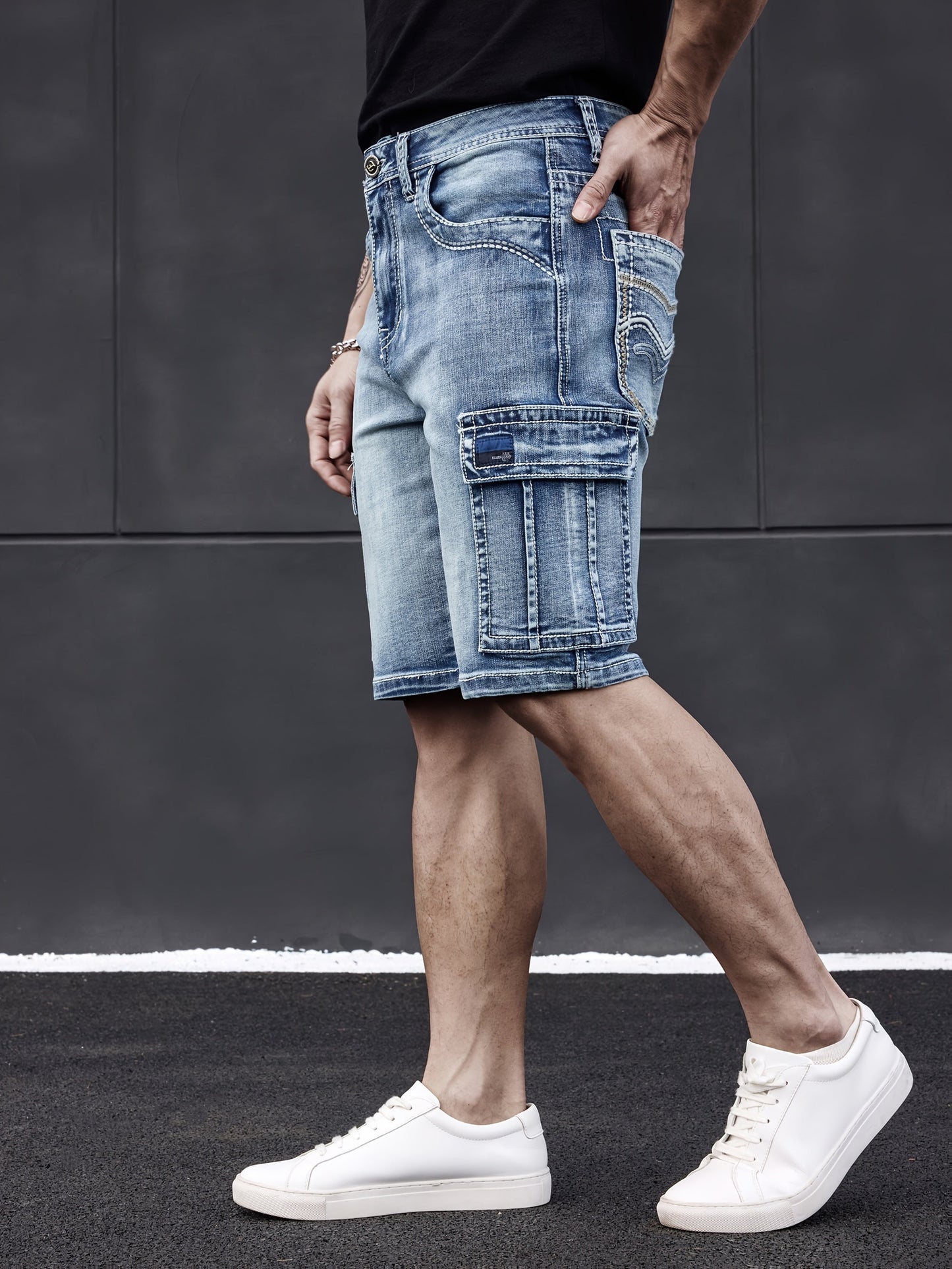 Herren Multi-Pocket Denim Shorts - Praktisch und Komfortabel