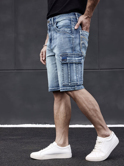 Herren Multi-Pocket Denim Shorts - Praktisch und Komfortabel