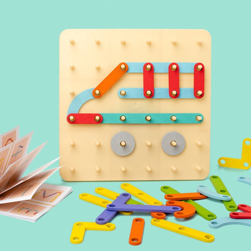 Kreatives Holz-Bastelset für Kinder - Formen und Farben entdecken