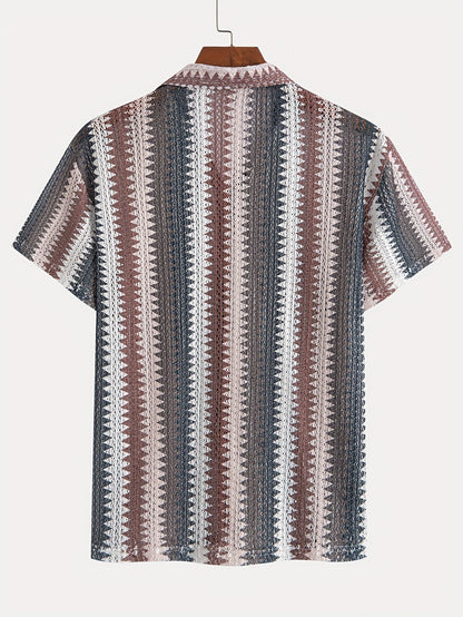 Herren Sommer Casual Kurzarmshirt – Gewebter Stoff für einen Frischen Look