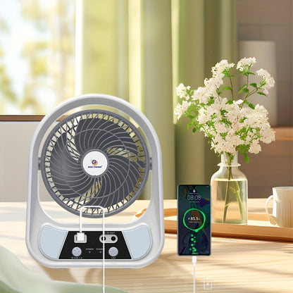 Tragbarer solarbetriebener Ventilator und Nachtlicht – Multifunktional und wiederaufladbar