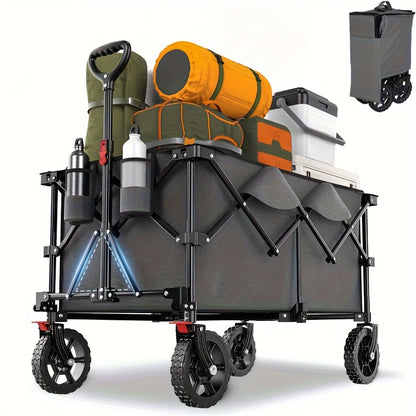 RuggedTrail Faltbarer All-Terrain-Wagen – 200L Kapazität und 200kg Tragfähigkeit